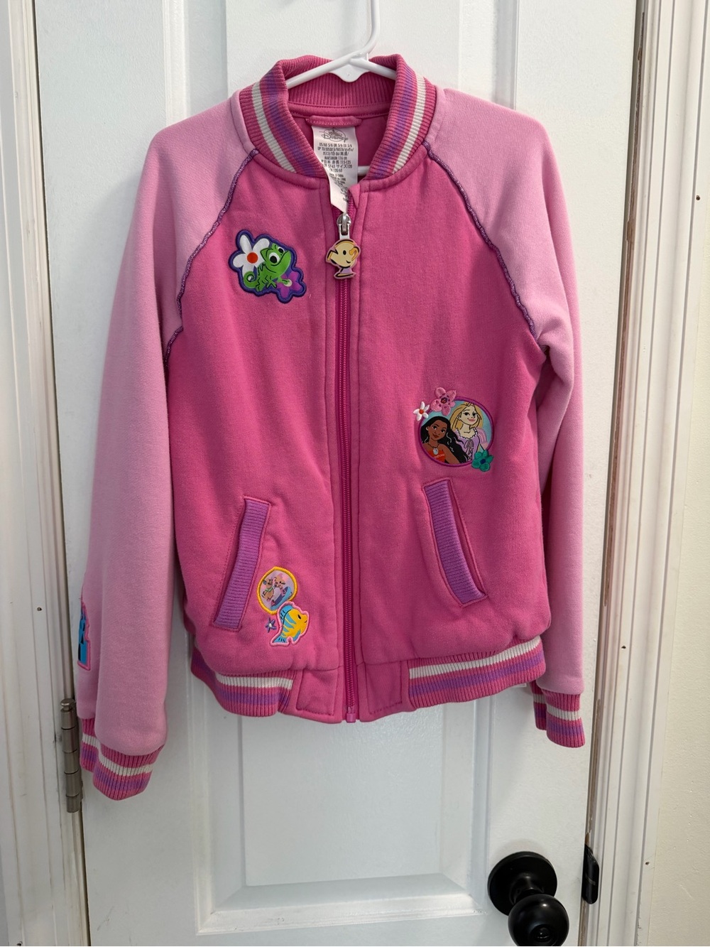 Disney Pink Girls' Zip-Up Jacket with Character Patches